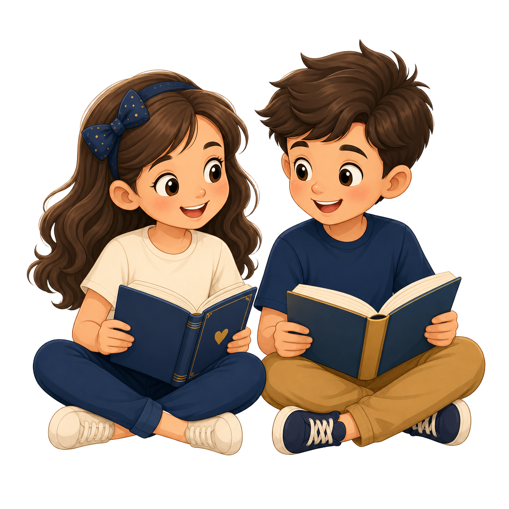 أطفال يقرأون في مركز أبجد